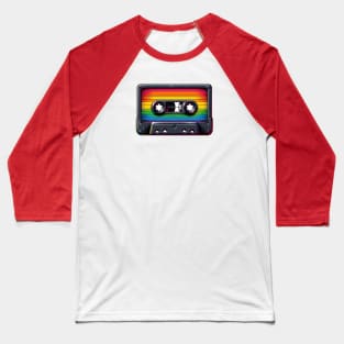 Rainbow Retro Mixtape, Vintage Cassette Tape Baseball T-Shirt